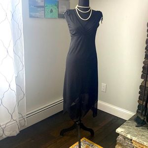 Pre-owned black cocktail dress.